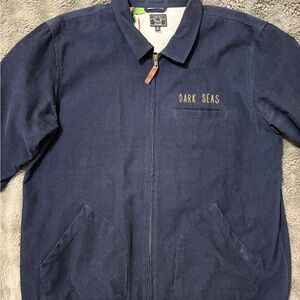 Dark Seas Men's Corduroy Jacket Tidewater Navy Blue Size XL